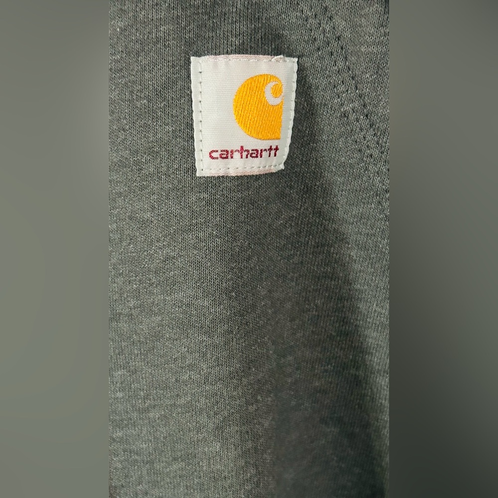 Carhartt Gray Quarter Zip Up Sweater Loose Fit Rain Defender- Like New - Picture 2 of 4